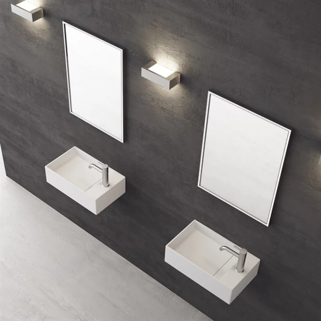 Kubo 45L - 45x25 Sink left, Matt White SolidTec®