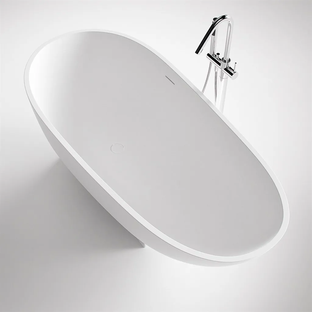 Boheme 182H - Bathtub 182x82 x59h, Solid Matt White SolidTec®