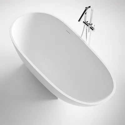 Boheme 182H - Bathtub 182x82 x59h, Solid Matt White SolidTec®