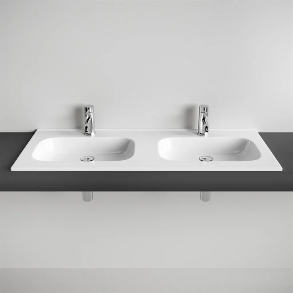 ArkiLife® Smart D 120 - 120.5x46.5 cm White porcelain sink