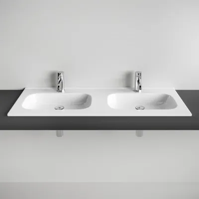 ArkiLife® Smart D 120 - 120.5x46.5 cm White porcelain sink