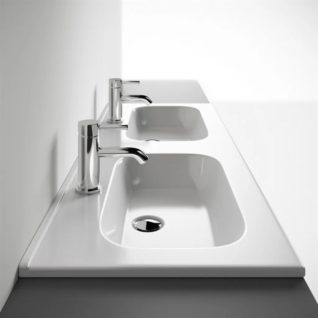ArkiLife® Smart D 120 - 120.5x46.5 cm White porcelain sink