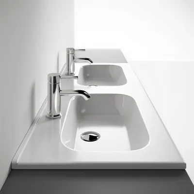 ArkiLife® Smart D 120 - 120.5x46.5 cm White porcelain sink