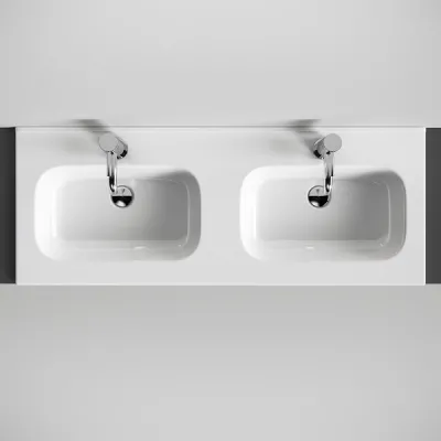 ArkiLife® Smart D 120 - 120.5x46.5 cm White porcelain sink
