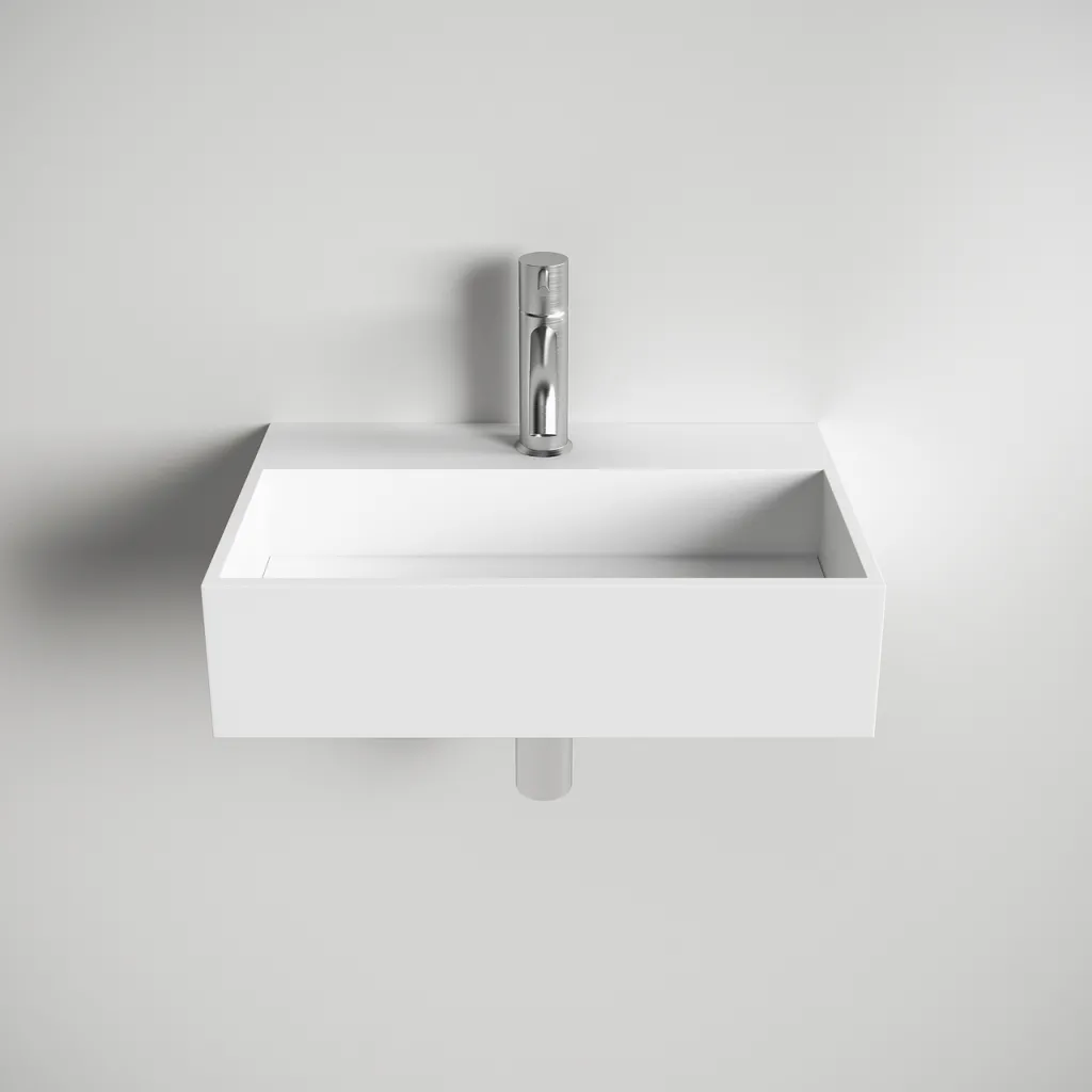 Kubo 50 - 50x30 Washbasin, Matt white SolidTec®