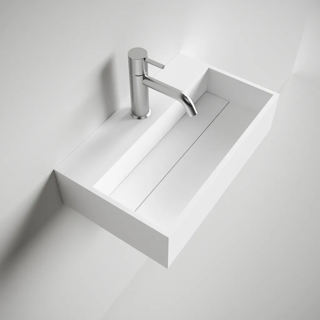Kubo 50 - 50x30 Washbasin, Matt white SolidTec®