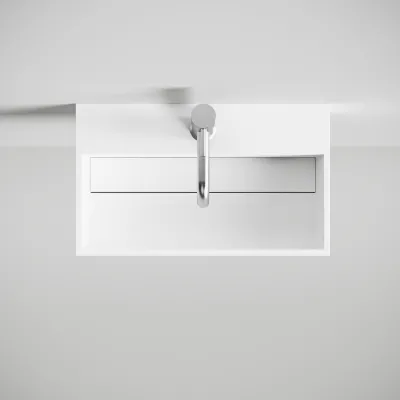 Kubo 50 - 50x30 Washbasin, Matt white SolidTec®