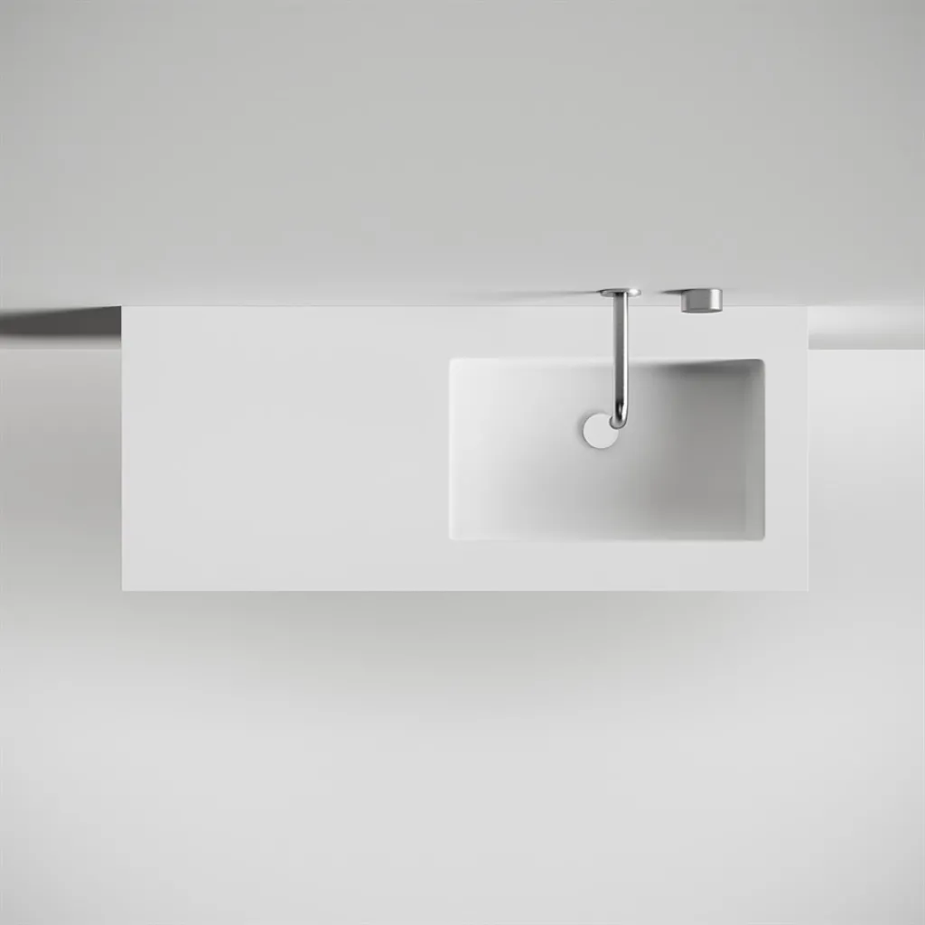 Copenhagen Chic 120R - Bathroom furniture, Corian®, Matte white