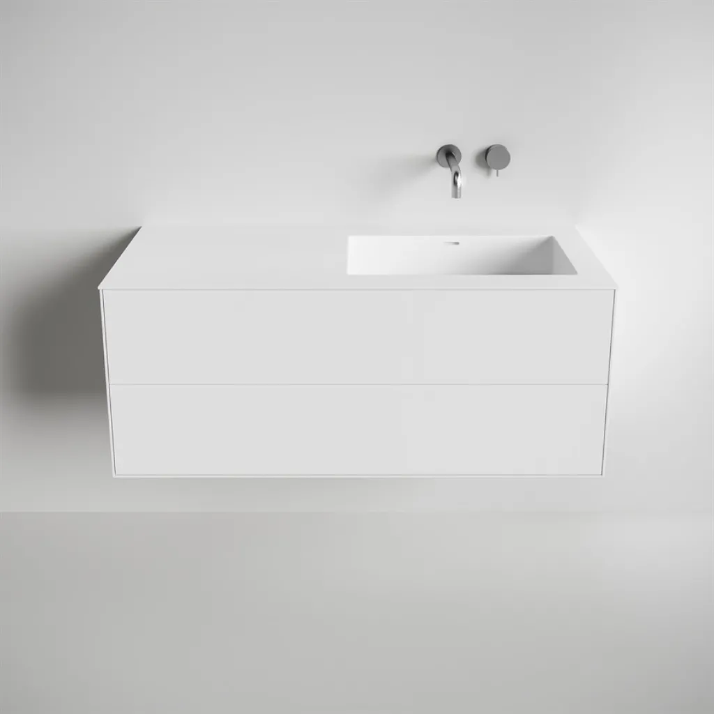 Copenhagen Chic 120R - Bathroom furniture, Corian®, Matte white