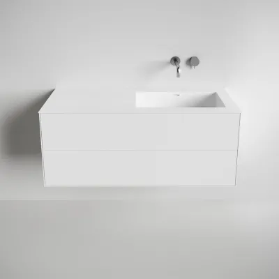 Copenhagen Chic 120R - Bathroom furniture, Corian®, Matte white