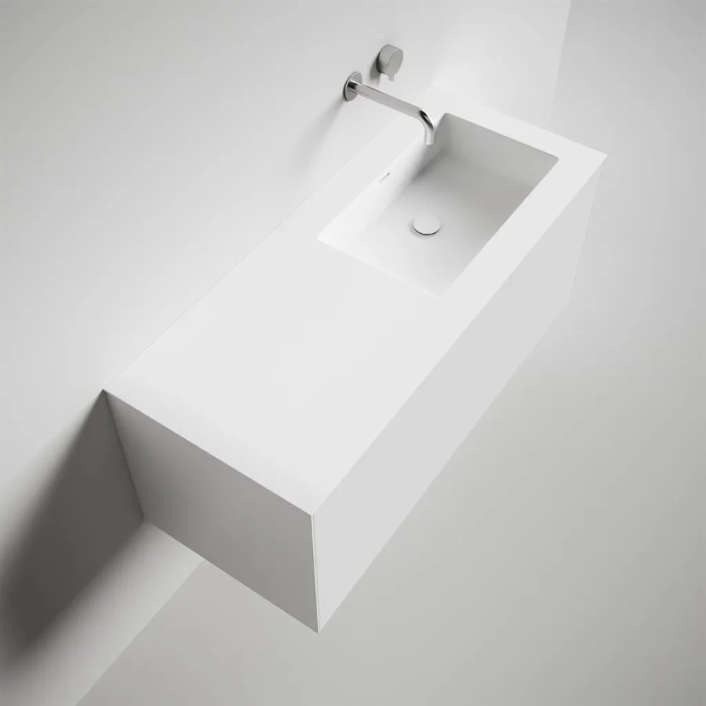Copenhagen Chic 120R - Bathroom furniture, Corian®, Matte white