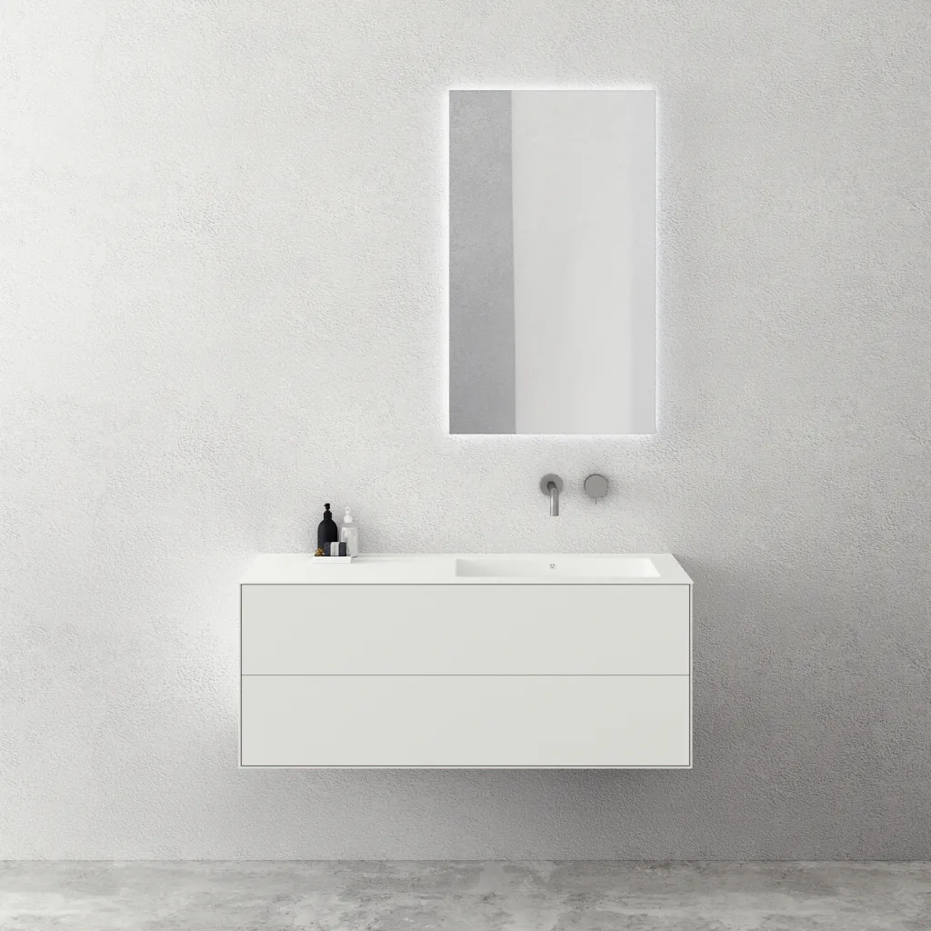 Copenhagen Chic 120R - Bathroom furniture, Corian®, Matte white