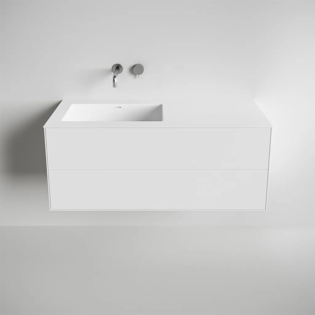 Copenhagen Chic 120L - Bathroom furniture, Corian®, Matte white