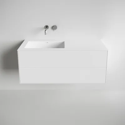Copenhagen Chic 120L - Bathroom furniture, Corian®, Matte white