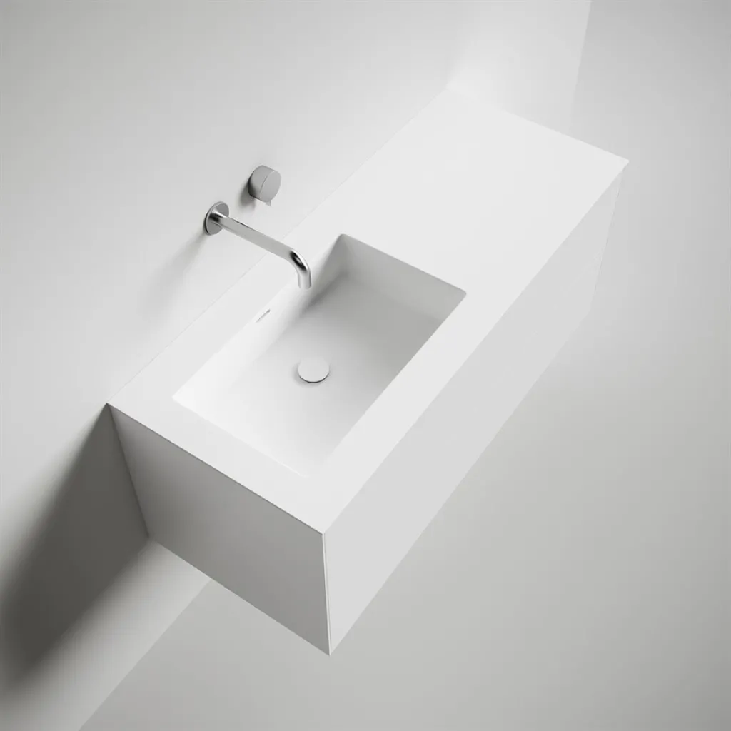 Copenhagen Chic 120L - Bathroom furniture, Corian®, Matte white