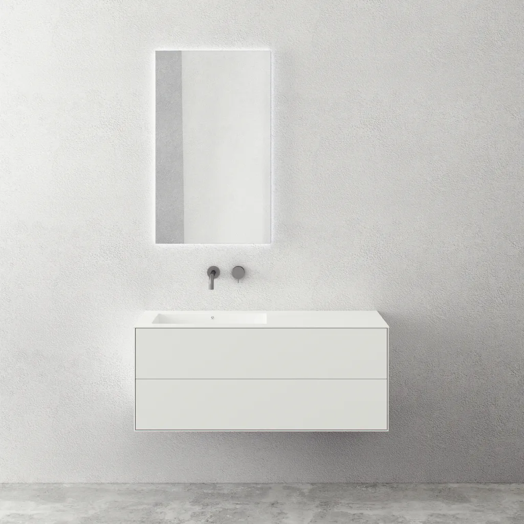 Copenhagen Chic 120L - Bathroom furniture, Corian®, Matte white
