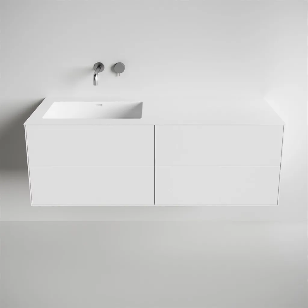 Copenhagen Chic 140L - Bathroom furniture, Corian®, Matte white
