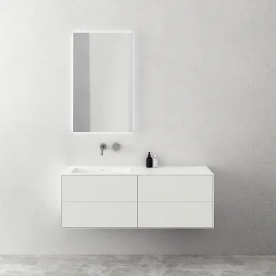 Copenhagen Chic 140L - Bathroom furniture, Corian®, Matte white