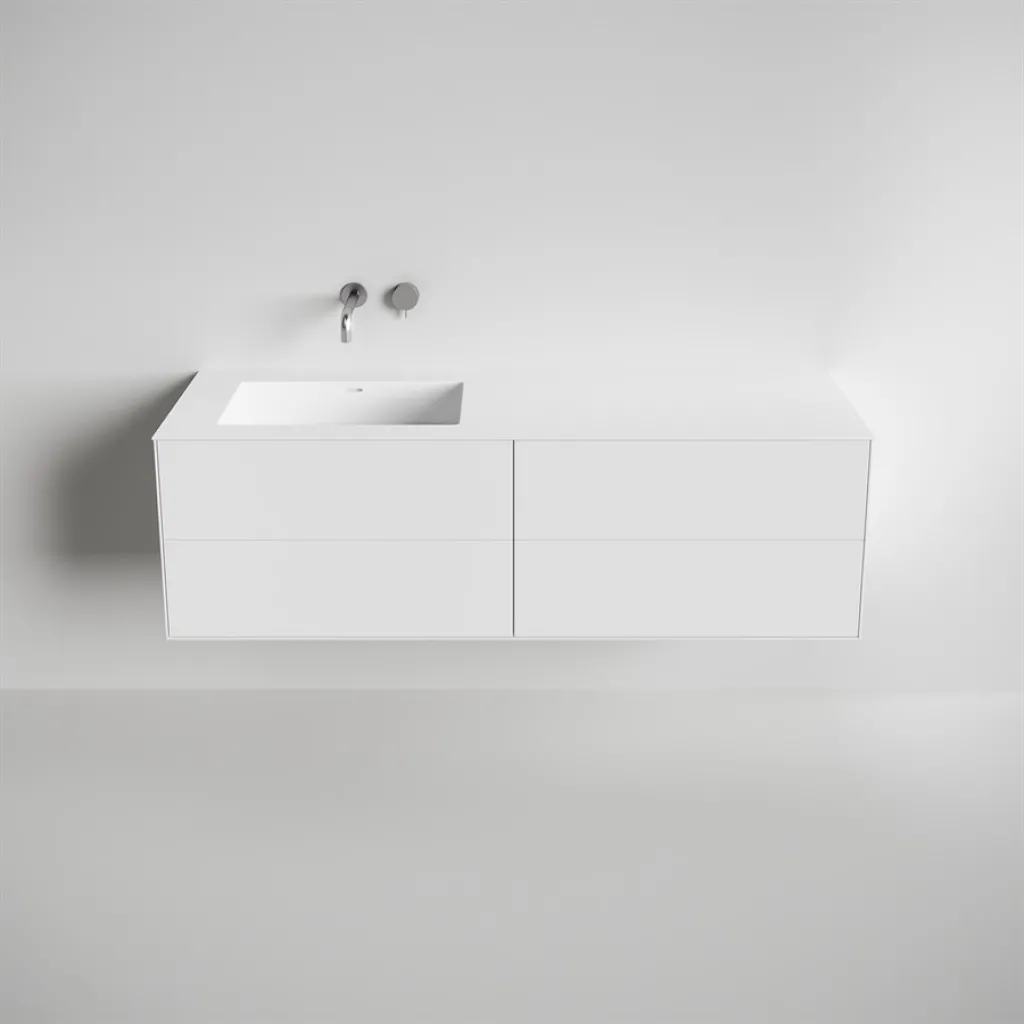 Copenhagen Chic 160L - Bathroom furniture, Corian®, Matte white