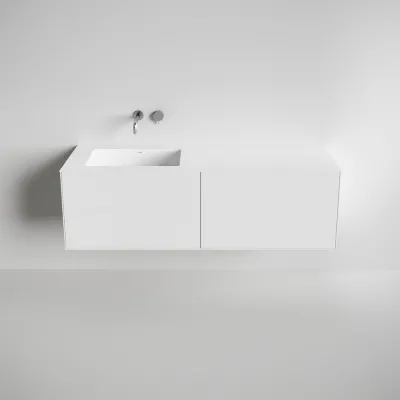 Copenhagen Chic 160L - Bathroom furniture, Corian®, Matte white