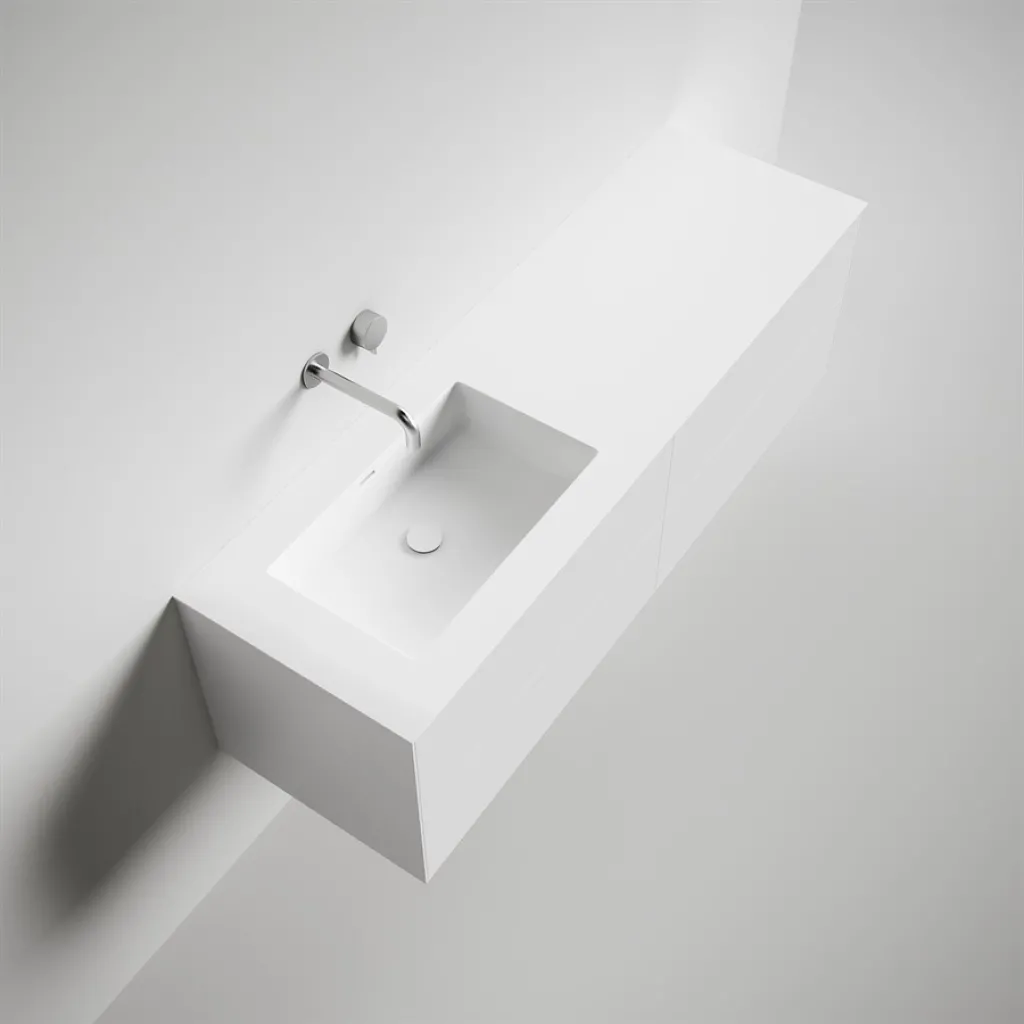 Copenhagen Chic 160L - Bathroom furniture, Corian®, Matte white