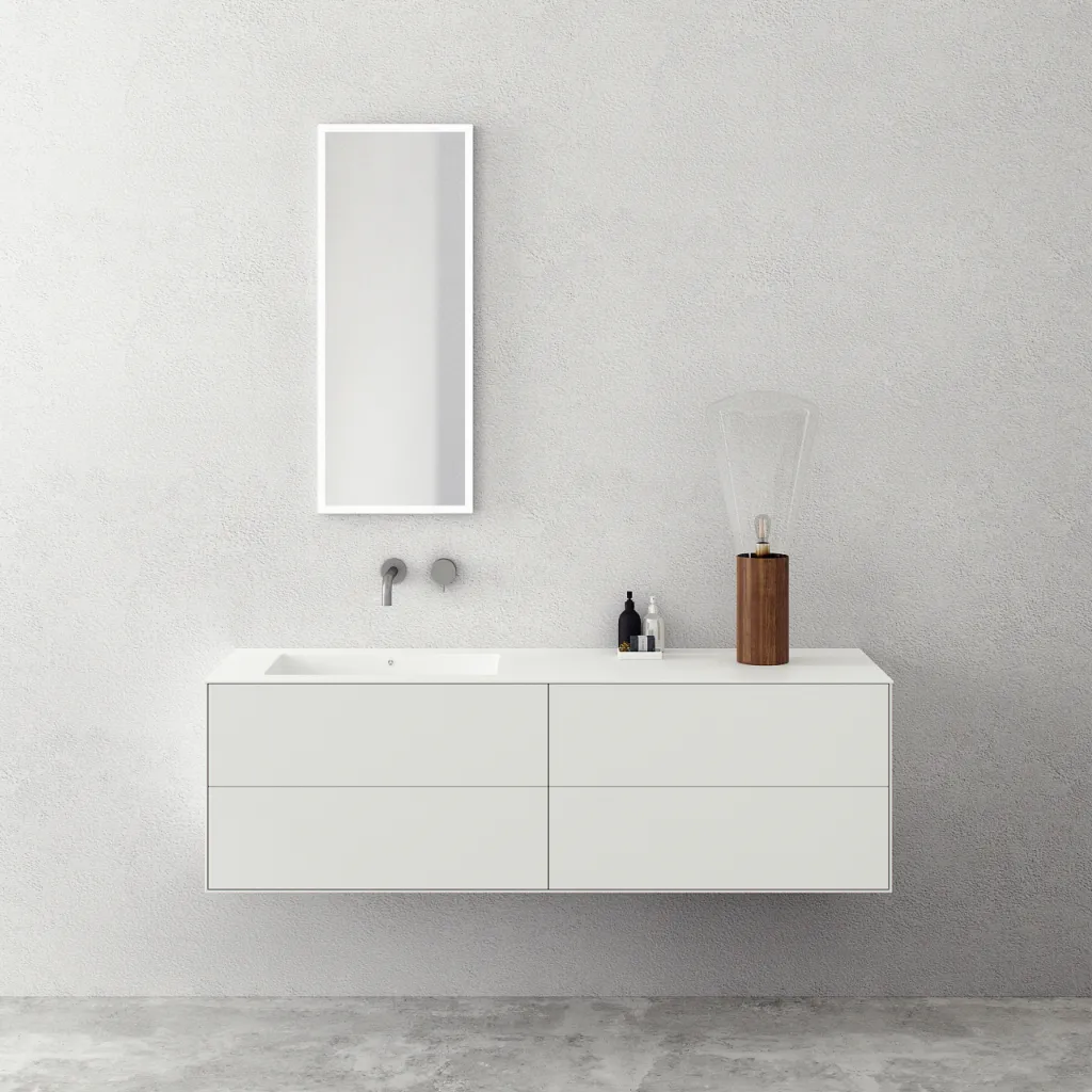 Copenhagen Chic 160L - Bathroom furniture, Corian®, Matte white