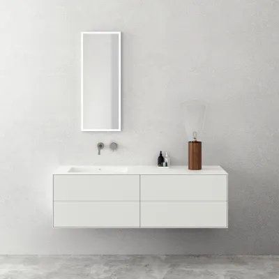 Copenhagen Chic 160L - Bathroom furniture, Corian®, Matte white