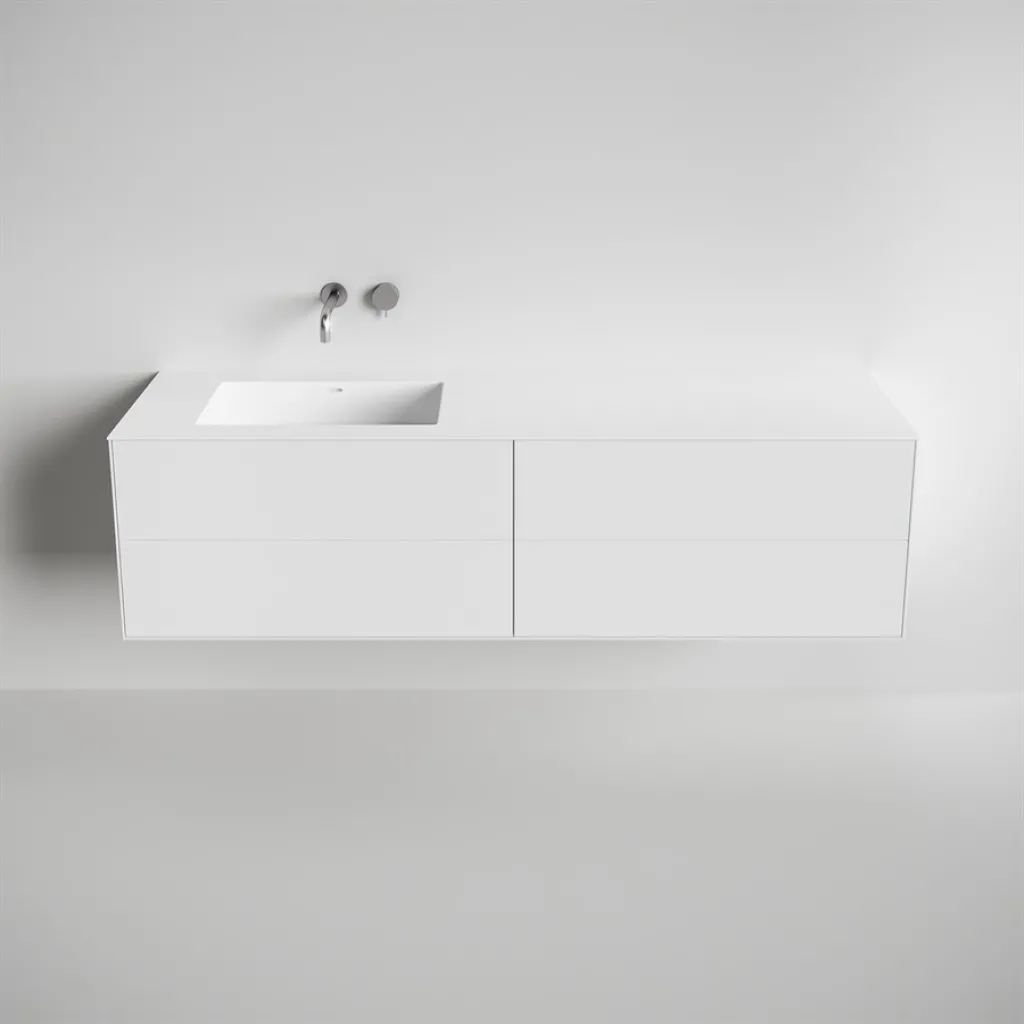 Copenhagen Chic 180L - Bathroom furniture, Corian®, Matte white