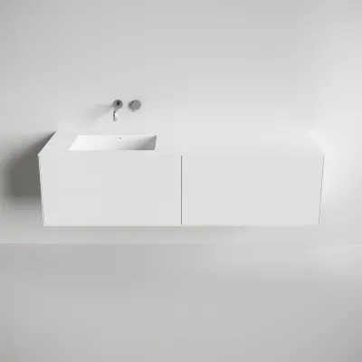 Copenhagen Chic 180L - Bathroom furniture, Corian®, Matte white