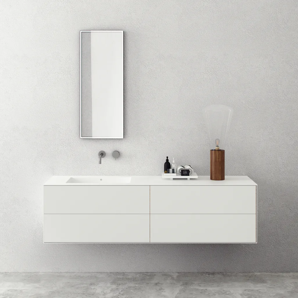 Copenhagen Chic 180L - Bathroom furniture, Corian®, Matte white