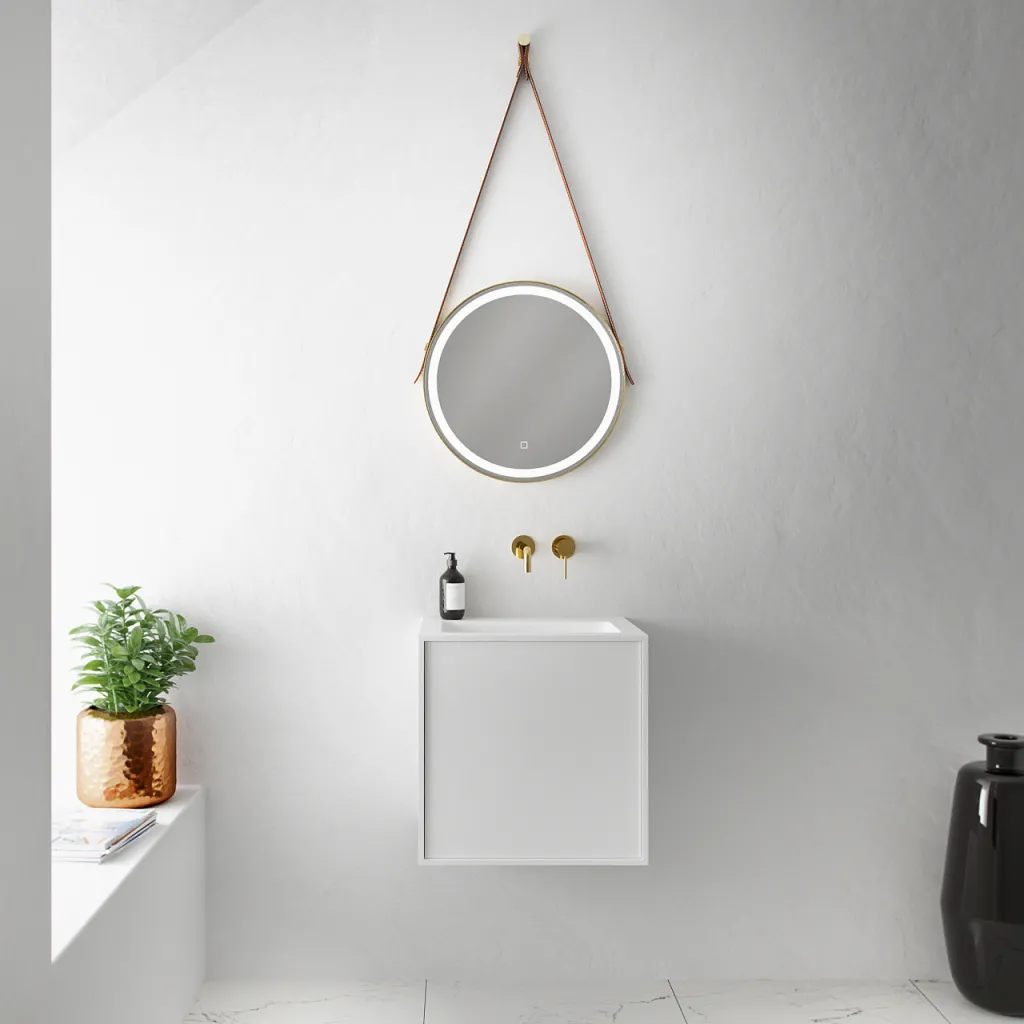 Compact Waterproof 50x40 - Laundry cabinet, Matte White SolidTec®