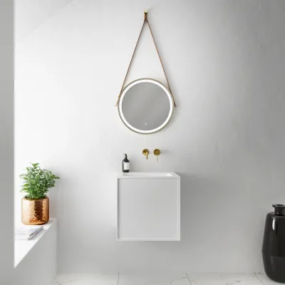 Compact Waterproof 50x40 - Laundry cabinet, Matte White SolidTec®