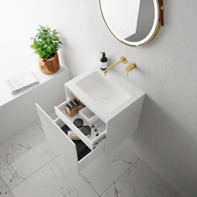 Compact Waterproof 50x40 - Laundry cabinet, Matte White SolidTec®