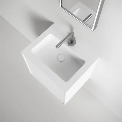 Compact Waterproof 50x40 - Laundry cabinet, Matte White SolidTec®