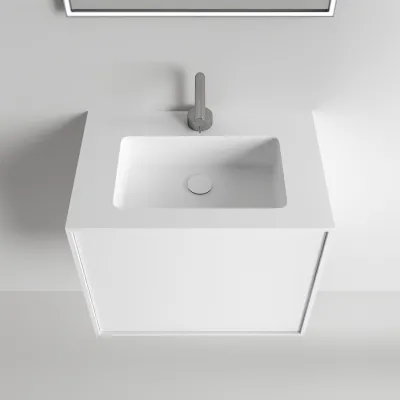 Compact Waterproof 60x40 - Laundry cabinet, Matte White SolidTec®
