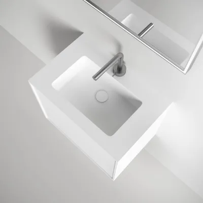Compact Waterproof 60x40 - Laundry cabinet, Matte White SolidTec®