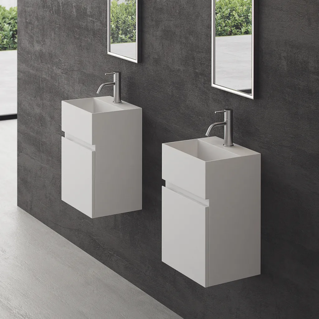 Compact 05 - Sink unit 32x28, Matt White SolidTec®