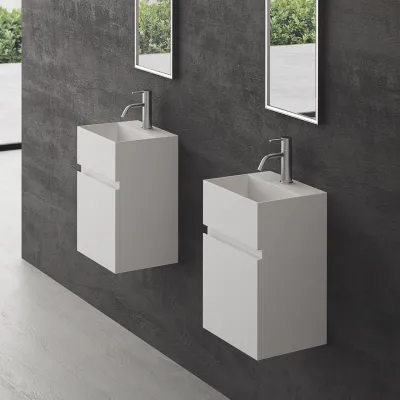 Compact 05 - Sink unit 32x28, Matt White SolidTec®