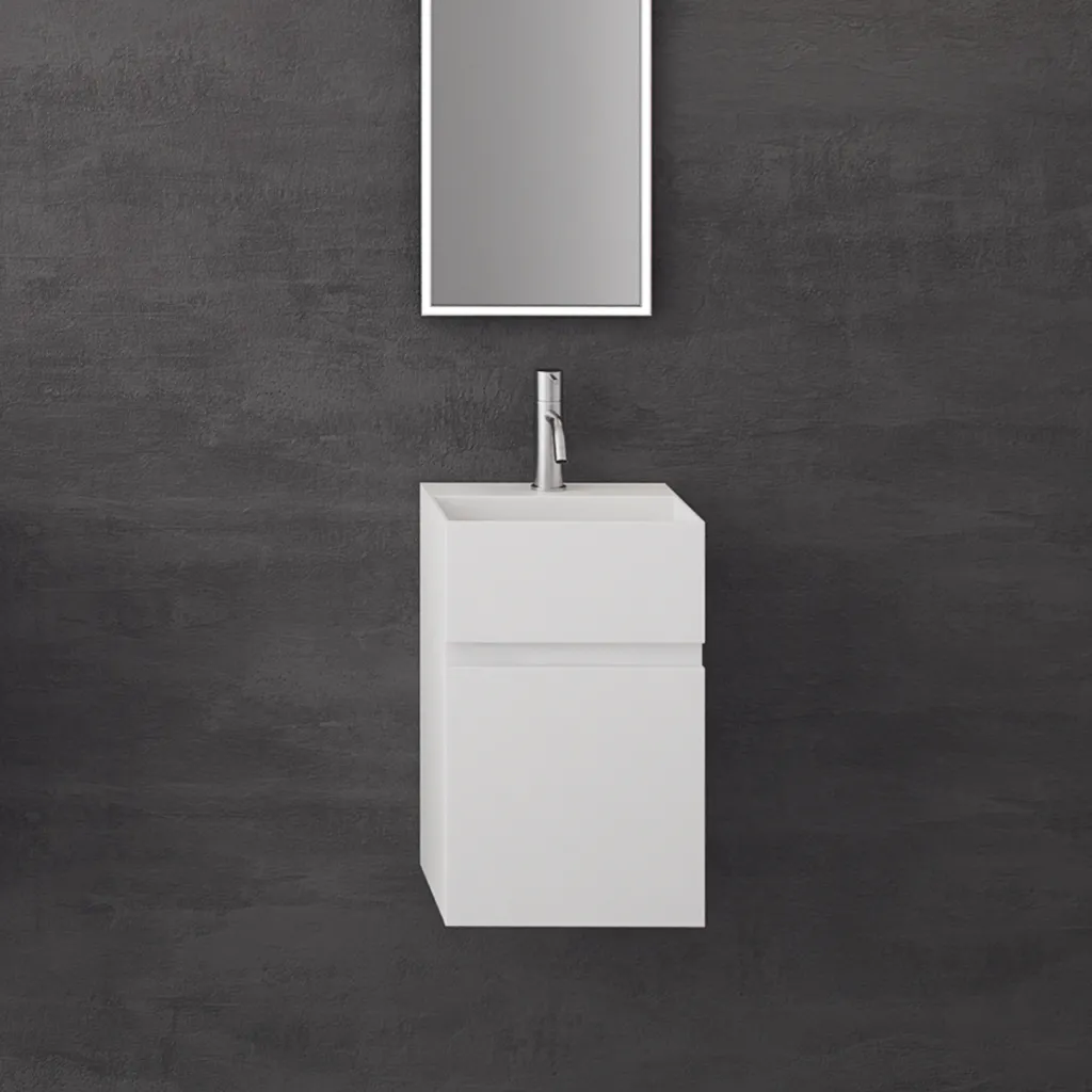 Compact 05 - Sink unit 32x28, Matt White SolidTec®