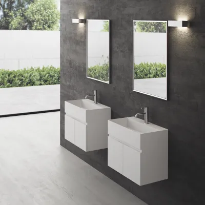 Compact 07 - Washbasin cabinet 60x35, Matt White SolidTec®