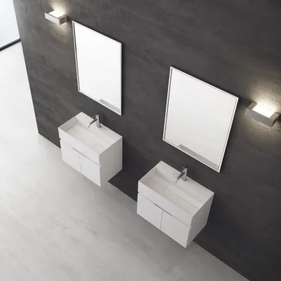 Compact 07 - Washbasin cabinet 60x35, Matt White SolidTec®