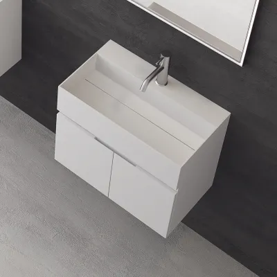 Compact 07 - Washbasin cabinet 60x35, Matt White SolidTec®