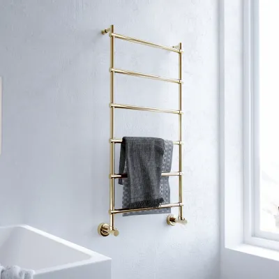 Vetro DeLuxe 442/6 - Water-borne Towel Rail, Polished Brass Natural