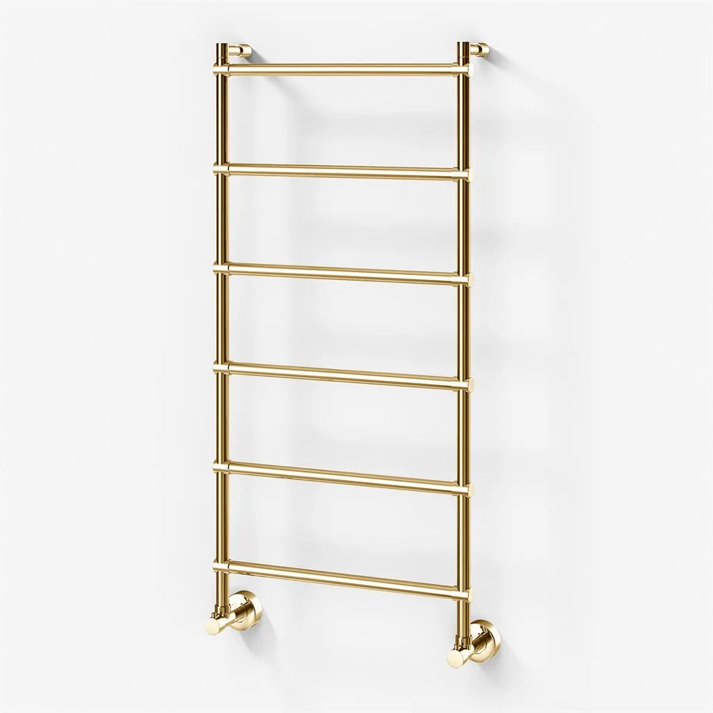 Vetro DeLuxe 442/6 - Water-borne Towel Rail, Polished Brass Natural