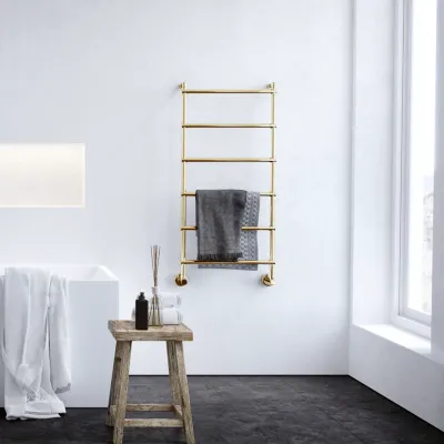 Vetro DeLuxe 442/6 - Water-borne Towel Rail, Polished Brass Natural