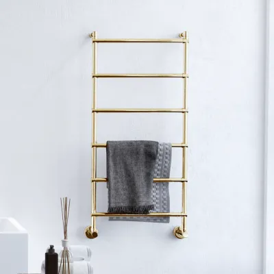 Vetro DeLuxe 442/6 - Water-borne Towel Rail, Polished Brass Natural