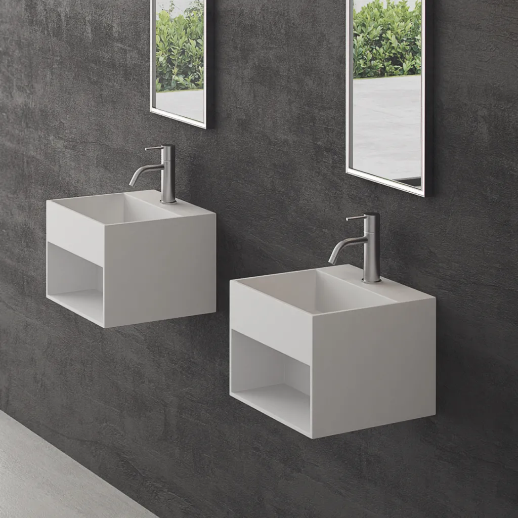 Boxo 33 - 33x33 Washbasin with storage, Mathvid SolidTec®