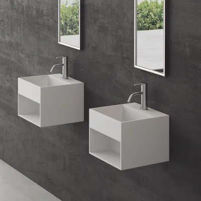Boxo 33 - 33x33 Washbasin with storage, Mathvid SolidTec®