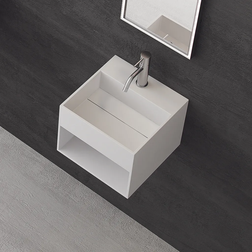Boxo 33 - 33x33 Washbasin with storage, Mathvid SolidTec®