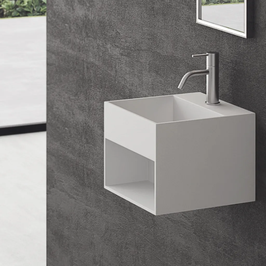 Boxo 33 - 33x33 Washbasin with storage, Mathvid SolidTec®